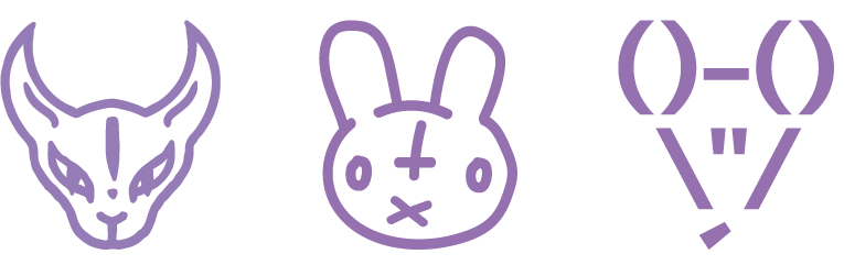 icono tres animales morado